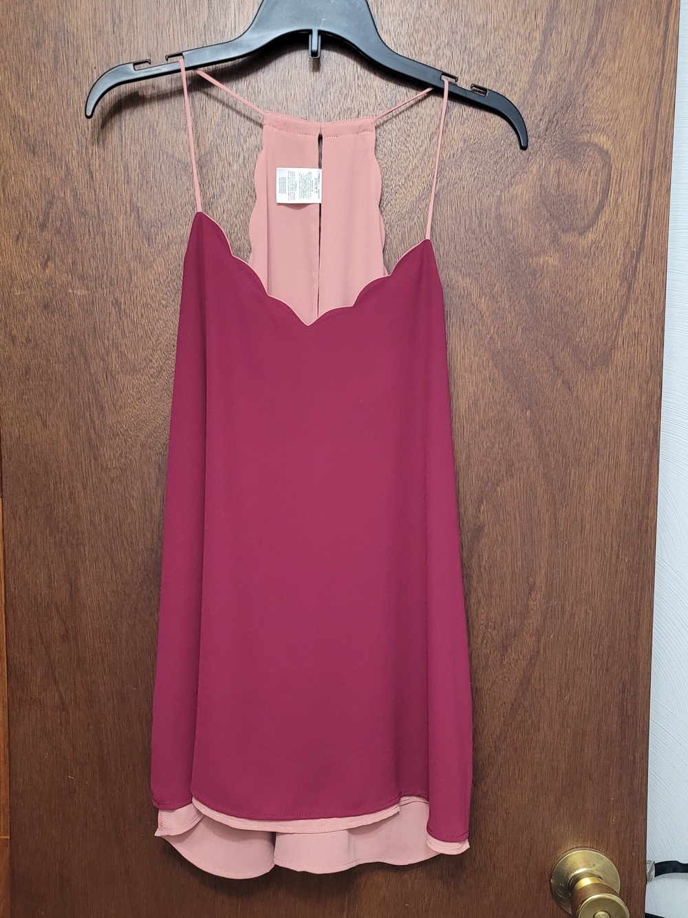 LN. Express Barcelona Cami Women’s Scallop-Trim Double-Layer Reversible. Size S